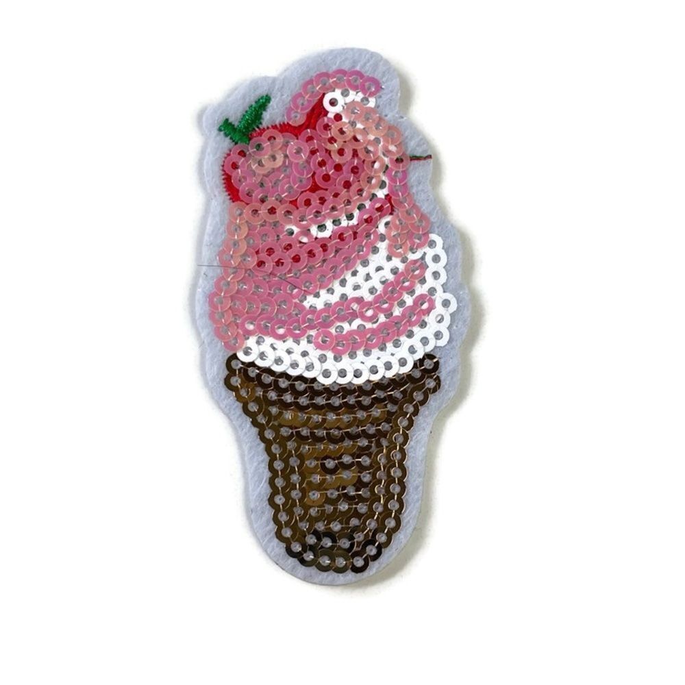 Ice Cream Cone Sequins Patch